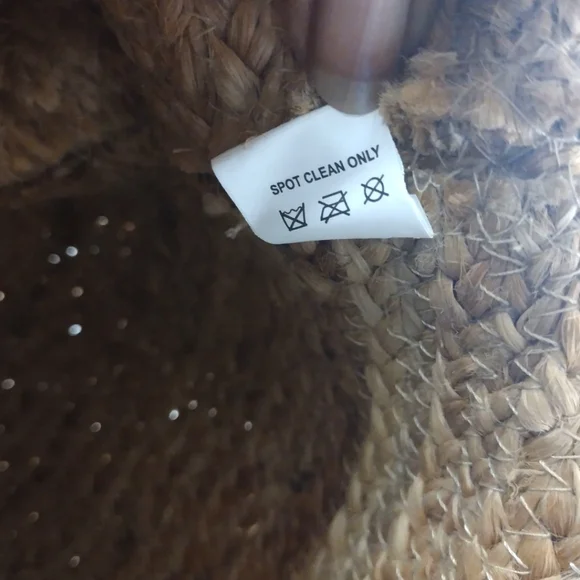 Anthropologie Dominique Jute Tote Bag Antik Kraft beach bag - Picture 11 of 11